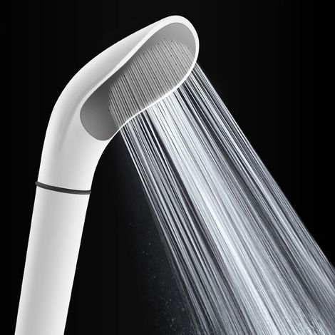Pomme de douche filtrante Douche d'appoint douche amovible anti-blocage salle de bain buse à main chauffe-eau incurvé blanc pomme de douche tête unique (1/4)