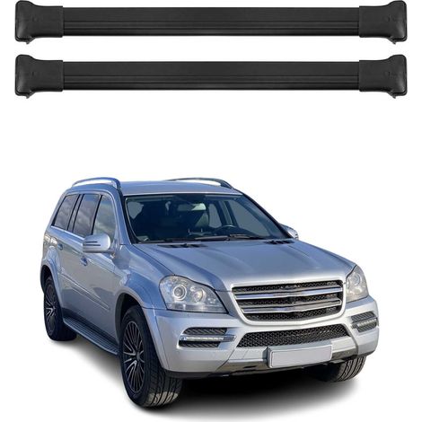 OMAC Aluminium Dachträger Querträger für Mercedes M Klasse W163 1998-2005 – Max. 75 kg – 2 Stangen Schwarz (1/5)