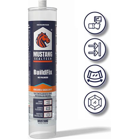 ADESIVO SIGILLANTE IN MS "BUILDFIX" CRISTALLINO 290ML MUSTANG