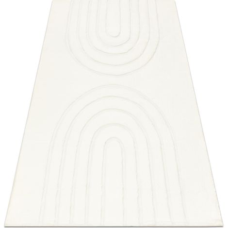 CURVY white 11 Arches washable rug, structured, embossed, plush white 200x290 cm