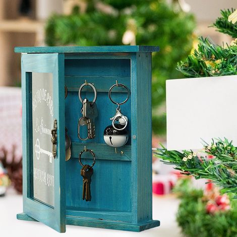 Schlüsselorganizer, Schlüsselschrank aus Holz, Wandbox, schöne und robuste Retro-Tür-Schlüsselaufbewahrungsbox aus Acryl (1/3)