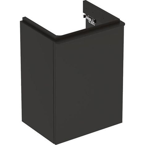 Meuble bas Geberit Smyle Square pour lave-mains,avec une porte: Largeur 44.2cm, Hauteur 61.7cm, Profondeur 35.6cm, gris velouté / laqué mat, gris velouté / thermopoudré mat, Largeur de lavabo:45cm, Ch