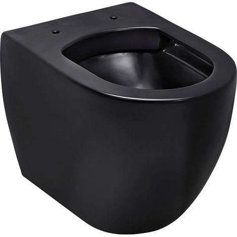 SCHÖNER WOHNEN-Kollektion Wand-WC ANTUS, spülrandlose Keramik Hänge Toilette, Abgang waagerecht, Mattschwarz (1/5)