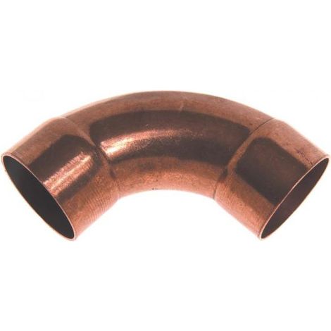 coude 90 degrès à souder en cuivre - grand rayon - mâle / femelle - diamètre 28 mm - sachet de 2 (1/2)