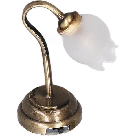 Lampe de table miniature à l'échelle 1:12, modèle en forme de fleur, éclairage doux, simulation de lampe de bureau pour maison de poupée (1/5)