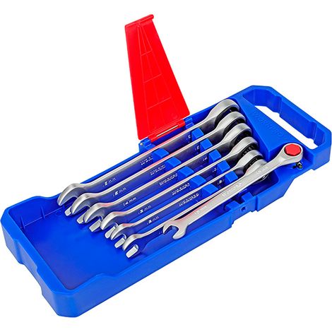 Jeu Clés Mixtes Cliquet Workpro 7pcs Mécanisme à Cliquet Réversible Pour Serrage Rapide. - Workpro