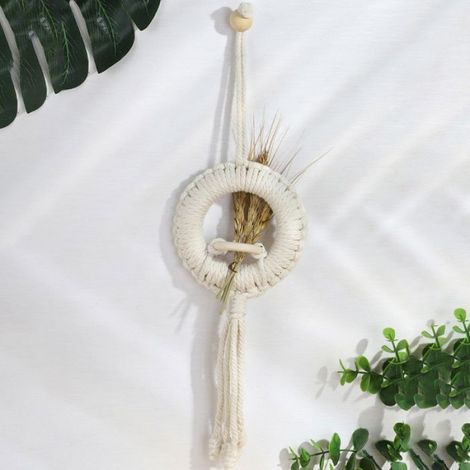 Tenture murale en macramé 41 cm Décoration murale Décoration de maison tissée bohème (1/4)