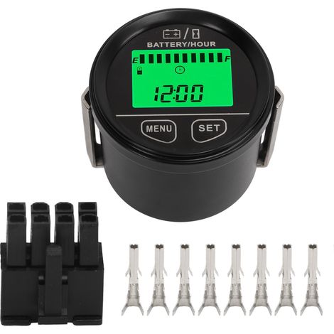 Contrôleur de batterie 12V-24V à identification automatique, voltmètre avec fonction minuterie horloge pour voiture (1/5)