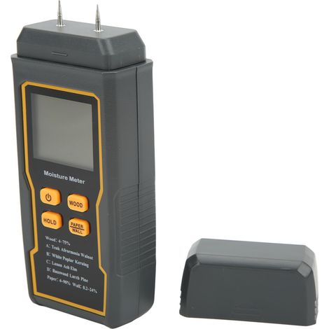 Humidimètre numérique à broches, 4 modes de mesure, écran LCD rétroéclairé, arrêt automatique, pour bois, papier, mur et sol, 2 broches