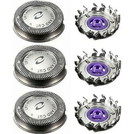 Tete De Rasoir De Rechange - Pour Rasoir Electrique Philips HQ3 HQ4 HQ55 - Lot De 3 Unites (1/5)