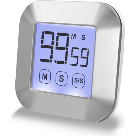 Küchentimer mit Touchscreen – zählt auf und ab mit lautem Alarm – magnetische Hintergrundbeleuchtung