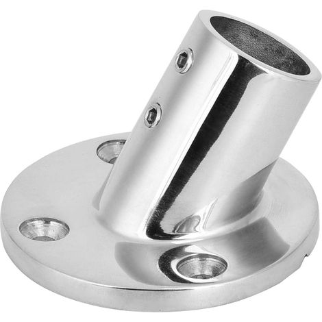 Base Ronde à 60 degrés, raccord de Main Courante, raccord de Main Courante de Bateau Marin en Acier Inoxydable, Base de Poteau Rond, Accessoires de quincaillerie, pour Marine(22mm) (1/5)