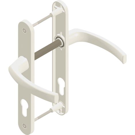 Garniture eva-e sur plaques de 24mm - Carré (mm) : 8 - Entraxe (mm) : 92 - Ep. Porte (mm) : 58-70 - Finition : Blanc RAL9016 - - KINTECH (1/2)