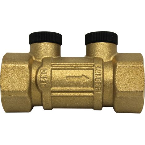 Clapet antipollution NF ACS femelle 3/4" (20/27) avec bouchons laiton 1/4" (8/13) - Longueur 78 mm - Sferaco