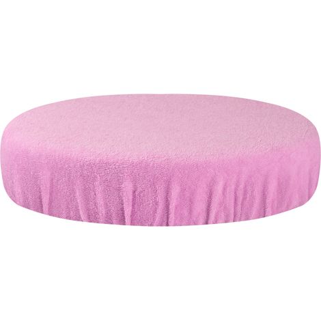 Housse en tissu éponge pour tabouret rose