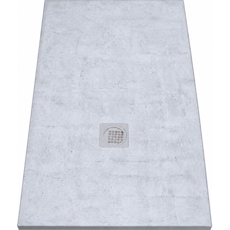 Receveur de Douche Extra-Plat 120x90x3cm O'DESIGN Alicante Solidstone Ciment Texturé Gris - ALICANTE120x90CT (1/3)