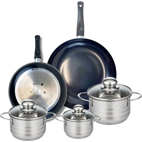 Ensemble de 2 Poêles de cuisson 24 et 28 cm et 3 faitouts 12, 14 et 16 cm Elo Prima Brillant (1/5)