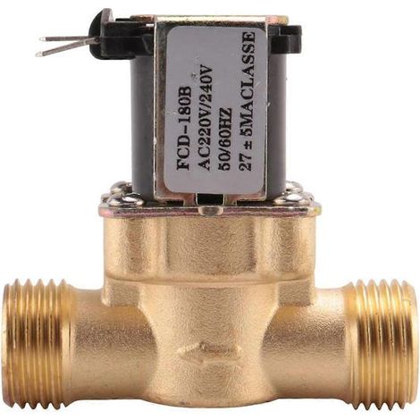 Électrovanne en laiton 1/2 pouce AC 220 V normalement fermée pour le contrôle de l'eau et des produits chimiques (1/5)
