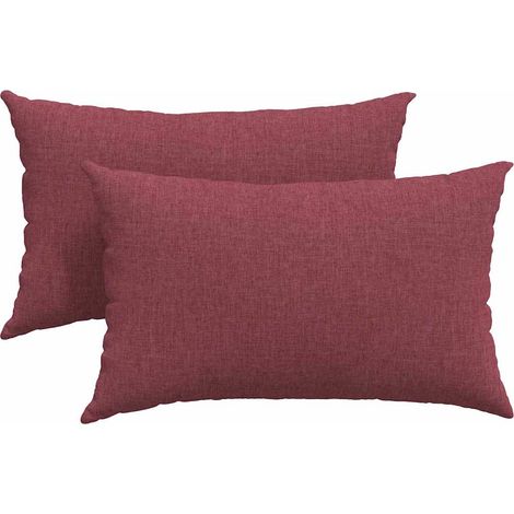 Maison Exclusive - Coussins de canapé 2 pcs Bordeaux 50 x 30 cm tissu