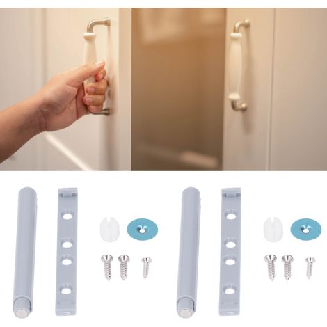 20 ensembles de ressorts de porte de placard à rebond en ligne droite, de type bouton-poussoir, sans poignée, interrupteur à ressort automatique invisible pour tiroir à rebond, mécanisme de bouton-pou (1/5)
