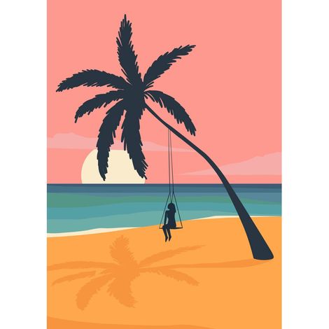 Tableau sur toile palmier 30x45 cm - Impression sur Toile Murale Décorative - Image imprimée en HD sur Toile - Toile sur Châssis en Bois FSC - Fabriqué en France (1/5)