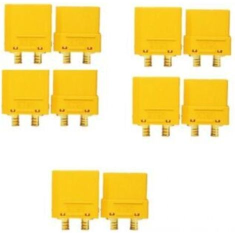 jaune，5 Paires XT90 Batterie Connecteur, XT90 Connecteur mâle et Femelle, avec Thermorétractable Tube, pour RC Lipo Battery