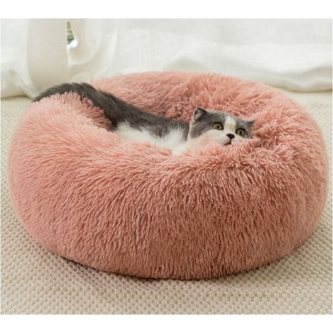 Lit Rond Pour Chat - 40 Cm - Fausse Fourrure - Fond Antidérapant - Pour Chats Et Petits Chiens Jusqu'à 9 Kg (1/5)