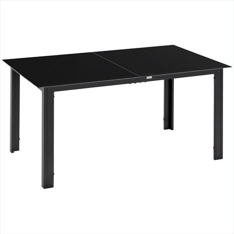 Table de jardin rectangulaire 6 personnes en aluminium et verre (1/5)