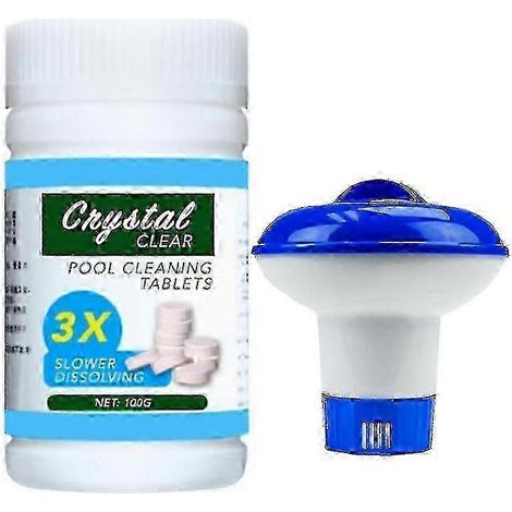 Comprimés de nettoyage pour piscine et kit de distributeur de chlore flottant pour spas et jacuzzis (1/5)