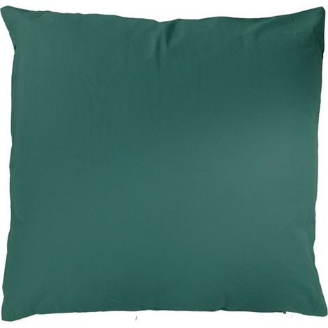 Coussin déhoussable 40 x 40 cm LOLA 100% coton coloris VERT FONCE