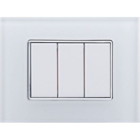 Trade Shop - Placca Cristal 3m 4m 6m Bianco Effetto Vetro Compatibile Con Axolute Bticino -