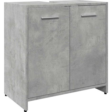 Armoire lavabo de salle de bain gris béton 60x33x60 cm