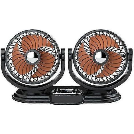 Ventilateur de voiture USB à double tête, ventilateur de véhicule 5V réglable avec 2 vitesses (1/5)