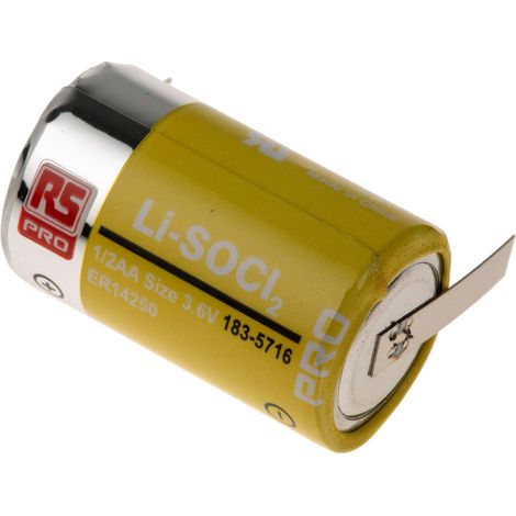 Pile 1/2 AA, 3.6V, RS PRO, Lithium Thionyle Chloride, 1.2Ah ( Prix pour 1 )