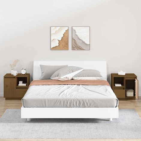 vidaXL Mesitas noche 2 uds madera maciza pino marrón miel 50x34x50 cm (1/5)
