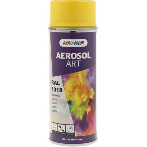 DUPLI-COLOR - Peinture spray ART RAL 1018 Brillant - 741012 - Ce produit de marque DUPLI COLOR est neuf.