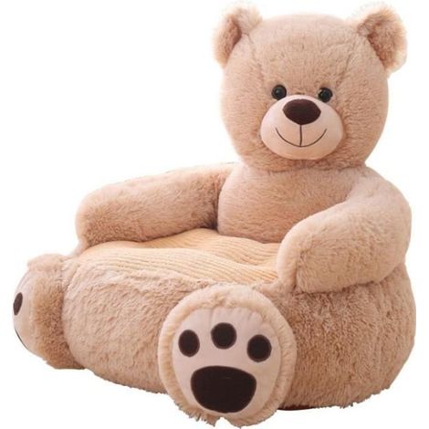 Fauteuil Siège Enfants - Peluche - Ours - Taille 50x50cm - Convient 6 mois à 8 ans (1/4)