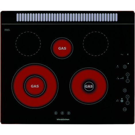 Placa vitrocerámica Vitrokitchen 301TGN 60 cm Negro (5 Zonas de cocción) (1/2)