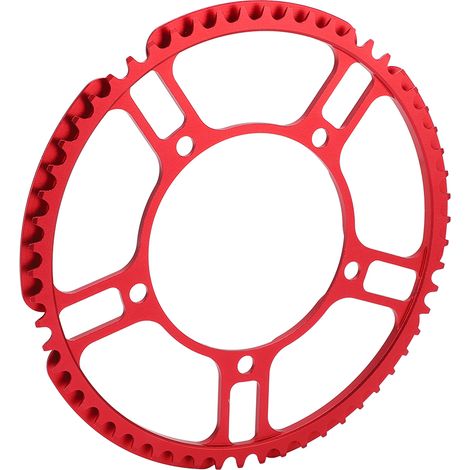 Plateau de vélo Litepro 58T mono-disque inoxydable 5 trous, couronne rouge (1/5)