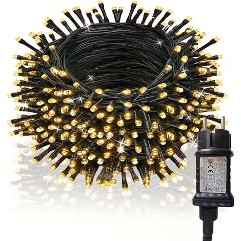 Lampade LED 300l, bianco caldo + luce fredda lampeggiante, albero di Natale, festività, interni, esterni, 3+15m (1/5)