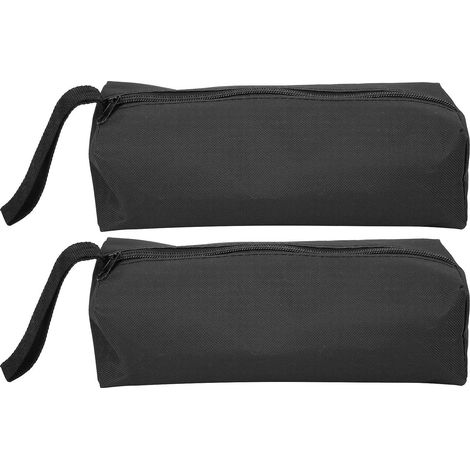 2 PièCes Petit Sac à Outils, 25x8,5x7cm Multifonctionnel Portable 600D Polyester Kits D'Outils Sac de Rangement avec Sangle Suspendue et Fermeture à GlissièRe (Noir) (1/5)