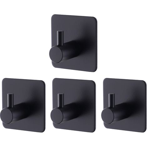 Stück schwarze selbstklebende Wandhaken, selbstklebende Wandhaken für Badezimmer und Küche, selbstklebende Wandhaken aus Edelstahl ohne Bohren NPTERBL