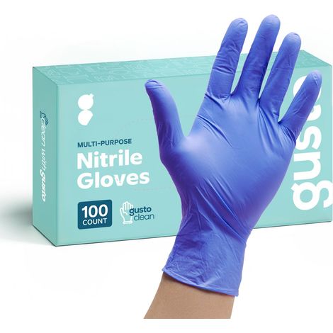 Comfy Package - 100 Gants en Nitrile Bleus Jetables, 4 Mil, Sans Latex ni Caoutchouc, Sans Poudre, Non Stériles - Taille Extra-Large (1/5)
