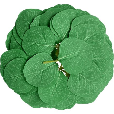 Branches De Faux Eucalyptus Vert Naturel, Feuilles Rondes Simulées, Décoration Mariage Et Événement, Lot De 50 Pièces -KZQ (1/2)