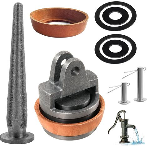 Kit Piston Pompe À Bras Type 75 - Cuir Et Fonte - Réparation Complète Avec Valve Et Joints - Pour Eau De Jardin (1/5)