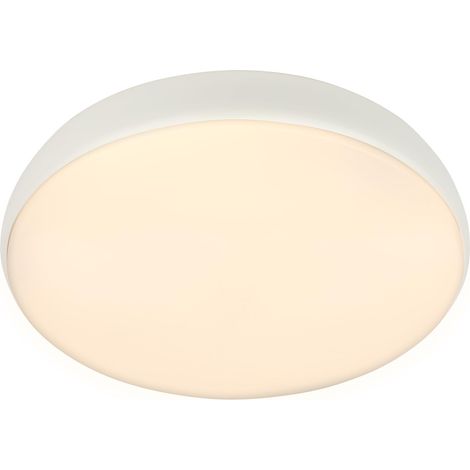 Plafonnier LED avec télécommande, intensité lumineuse variable, blanc chaud à blanc neutre, salon, chambre, 35x8,5 cm, blanc (1/5)