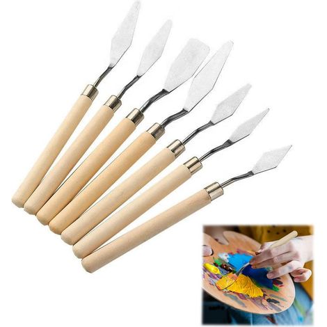 Lot de 7 couteaux à peinture peinture à l'huile spatule peinture acrylique couteau de peintre peinture couteau à palette (1/5)