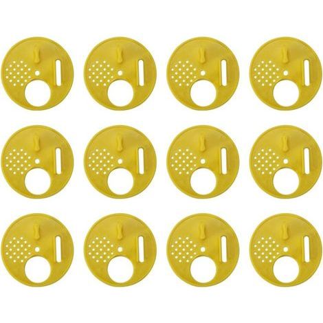 12 Pièces Disque 4 Positions en Plastique 6.8cm pour Apiculteur Apiculture Nucléi (1/4)