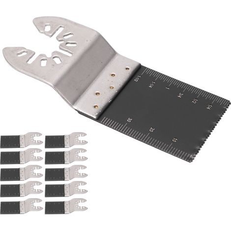 Kit de 10 lames de scie oscillantes 34 mm pour outil multifonction à dégagement rapide, idéal pour le bois et le plastique. (1/5)