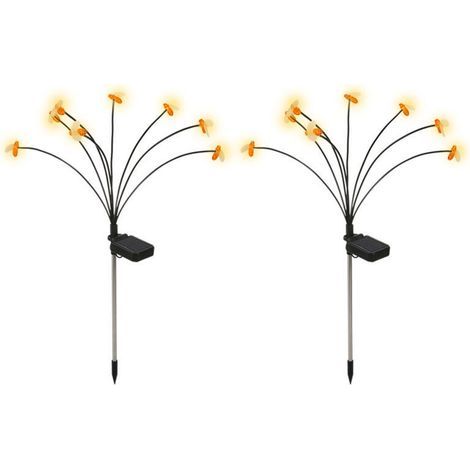 Lampe Solaire Exterieur, 2 Pièces Lampes Solaire de Jardin étanches Petite abeille avec 8 LEDs,IP65 Imperméable Lumière Solaire Exterieur Etanche (1/4)